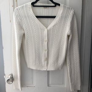 White cable John Galt cardigan